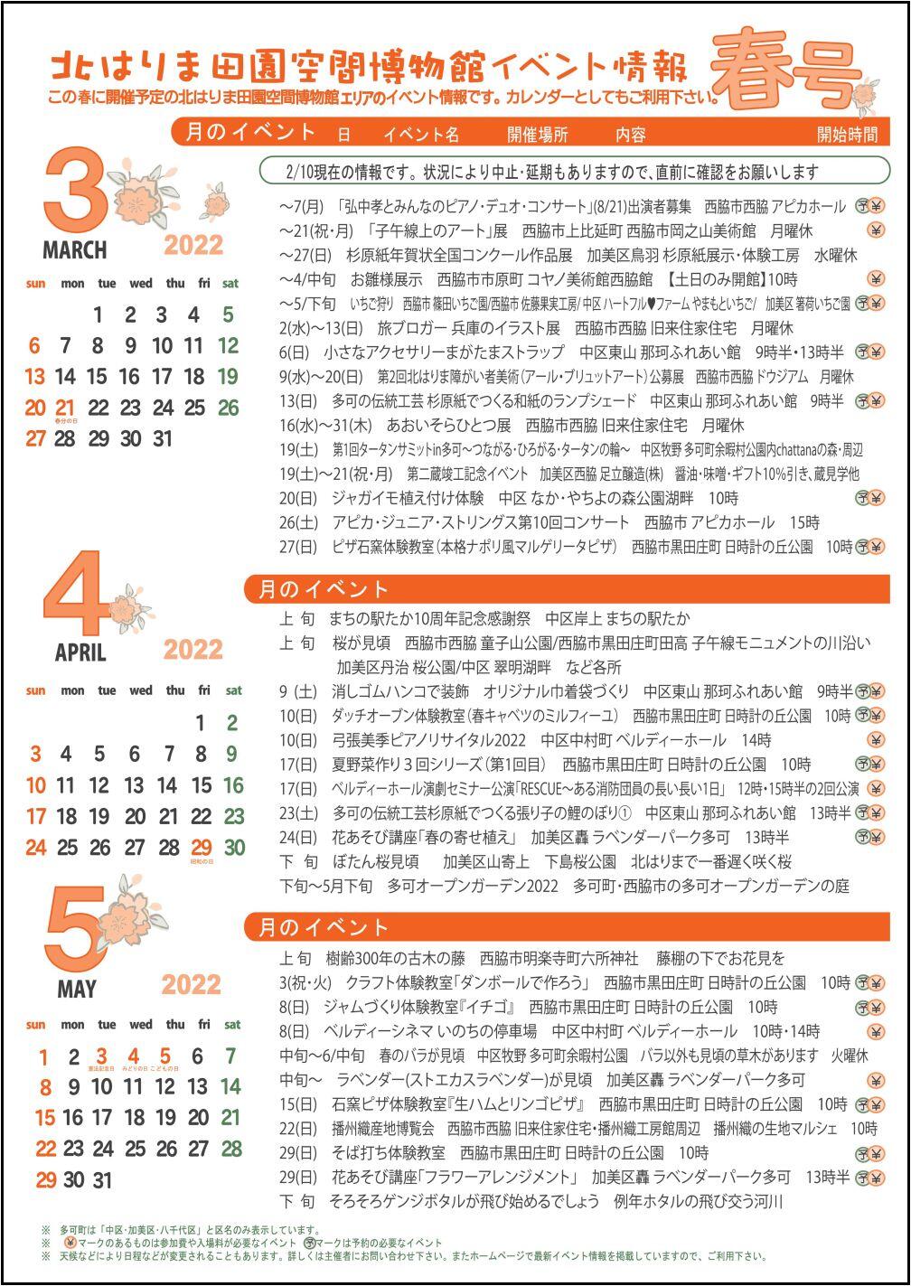 2022春の見てみてガイド＆イベントカレンダー