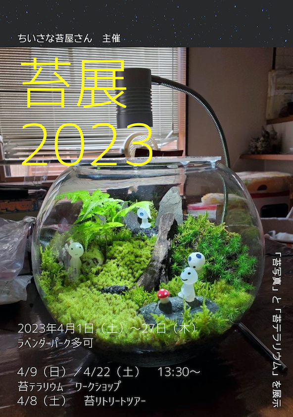 4/1～27　苔展2023：ラベンダーパーク多可